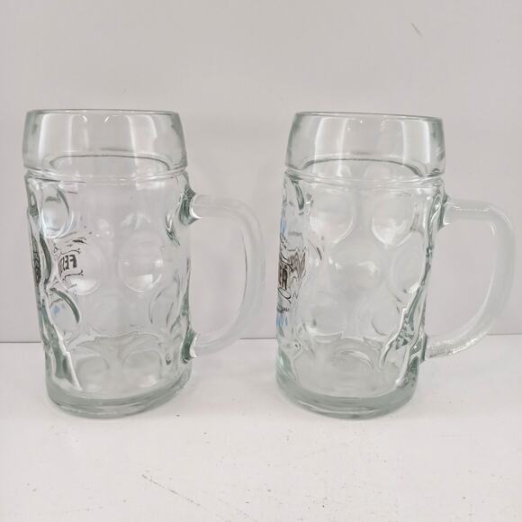 2 Gordon Biersch Festbier Beer Mugs 0.5L German Dimpled Glass Stein Set - Picture 6 of 15